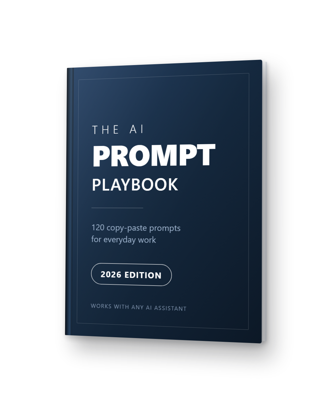The AI Prompt Playbook, 120 copy-paste prompts, PDF ebook cover